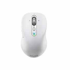 INFINMIND Wireless Bluetooth Mouse with 4 Way Scrolling, Rechargeable, 4 Level 3200 DPI, Quiet Click, 3 Devices Mice for Windows,Linux,Mac OS,iOS,Android (White)