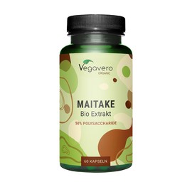 Vegavero Vegavero Organic Maitake Mushroom 8500 mg | 17:1 Extract | 50% Polysaccharides | NO Additives, Lab Tested | 60 Capsules | Vegan
