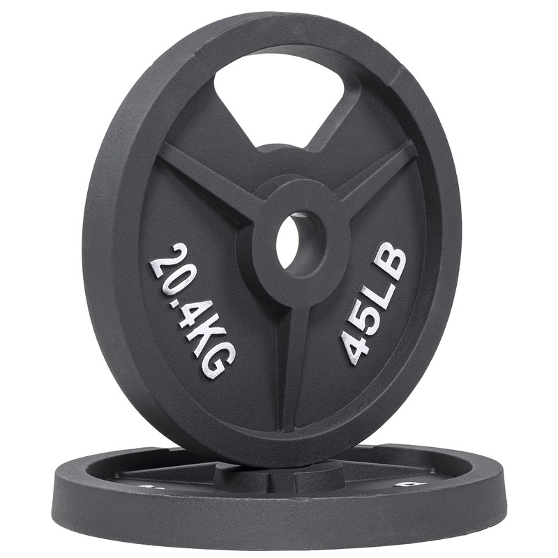 Signature Fitness Olympic 2-Inch Cast Iron Plate Weight Plate for