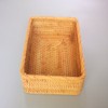 amololo Handmade Rectangle Wicker Fruit Box Rattan Tray Magazine Organizer