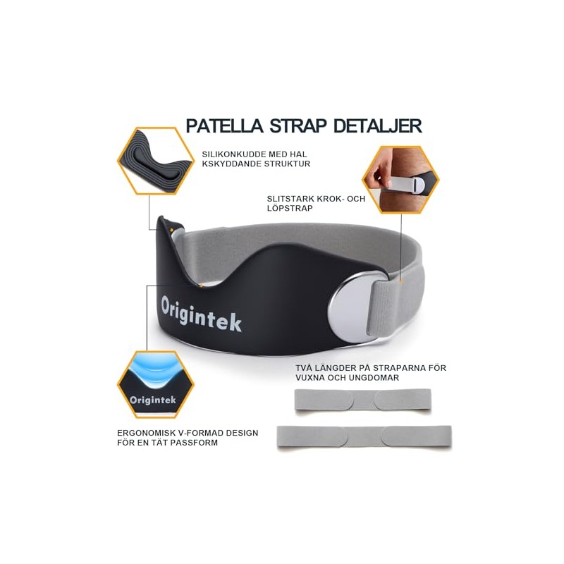 Patellar Tendon Support Strap, Adjustable Non-Slip Patella Band Knee Brace