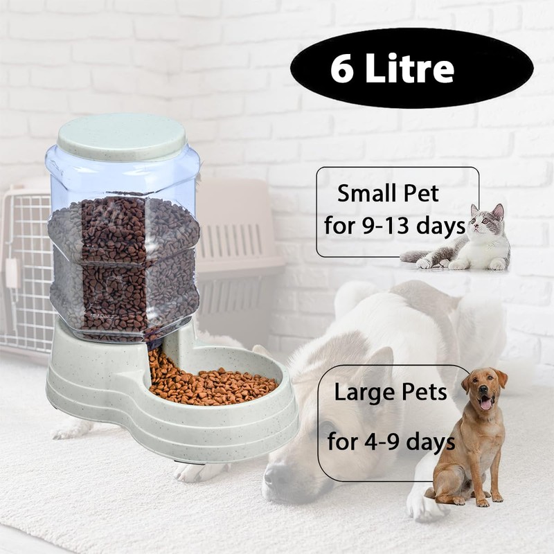 Gravity Automatic Pet Feeder for Large Breeds,6L Dog Food Feeder