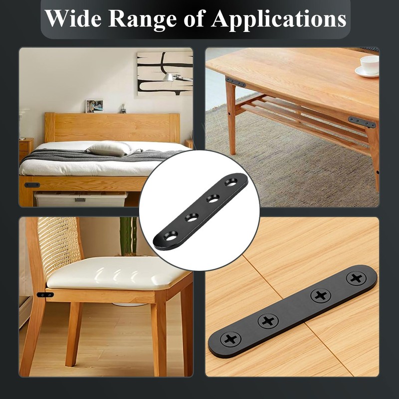 Wopanxye 24 Pack Straight Brackets for Wood Board, Plates Joining