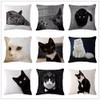 Glareshop Cat Print Linen Pillow Case Cushion Throw Cover Home
