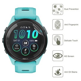 Screen Protector for Garmin Forerunner 265/265s, [Pack of 3] HD Anti-Scratch Flexible Soft Hydrogel Film with Mounting Frame, High Sensitivity and Bubble-Free Screen Protector Garmin Forerunner 265s