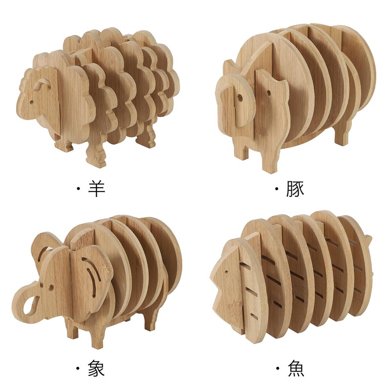 Queen-b Coaster Wooden Animal Animal Stylish Trivet Pot Kettle Interior