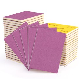 20 Pcs 3 x 4 Inch Sanding Sponge Set, 220 Grit Abrasive Sanding Sponges Pads Soft Foam Hand Sander Block Wet Dry Purple Ceramic Sand Sandpaper for Wood Metal Drywall Furniture Paint Polishing