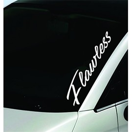 Dabbledown Decals Flawless Large Version Car Window Windshield Banner Lettering Decal Sticker Decals Stickers Girl JDM Drift