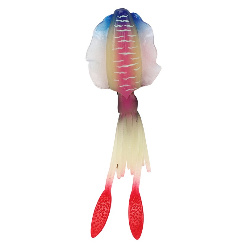 PVC Artificial Simulation Soft Squid Jig Shape Luminous Lure Fish