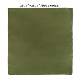 GERINLY Armygreen Satin Wild Rag Horseman, Camp Hair Scarfs, Vintage Men Neck Scarves Large