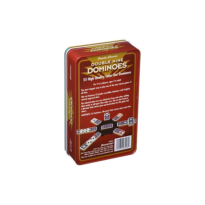 Pressman Dominoes Double 9" Lata