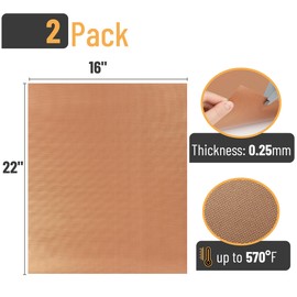 UNCO- Copper Grill Mats for Outdoor Grill, 22" x 16", 2 Pack, Nonstick Reusable Grilling Mats for Outdoor Grill, BPA and PFOA Free with PTFE-Fiberglass Coating