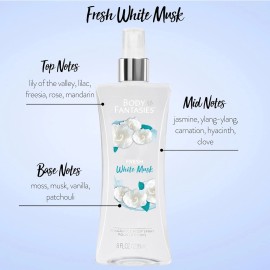 Fresh Body Fantasies Signature Fragrance Body Spray, Fresh White Musk, 8 fl oz