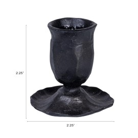 Creative Co-Op Hand-Forged Cast Metal Taper Holder, Black