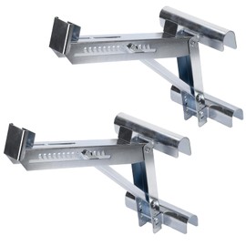 Baoz Ladder Jacks 1 Pair, 2-Rung Short Body Extension Ladder Jack Tool to 20-Inch Width for Working Stage，Secure and Stable, Sliver