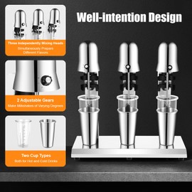 110v 3-head Milk Shake Commercial Drink Mixer, Milkshaker Milk Stainless,restaurant-quality Retro Milkshake Maker & Milk Frother,drink Mixer Milkshake Maker Frappe Machine Shake Blende