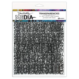 Dina Wakley Media Transparencies 6pcs - Typography Set 2