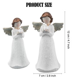 Flycreat Hand-Painted Standing Angel Sympathy Gifts for Loss of Mom Sister Daughter Miscarriage Bereavement Remembrance Memorial of Loved One Gifts Resin (White-Bird)