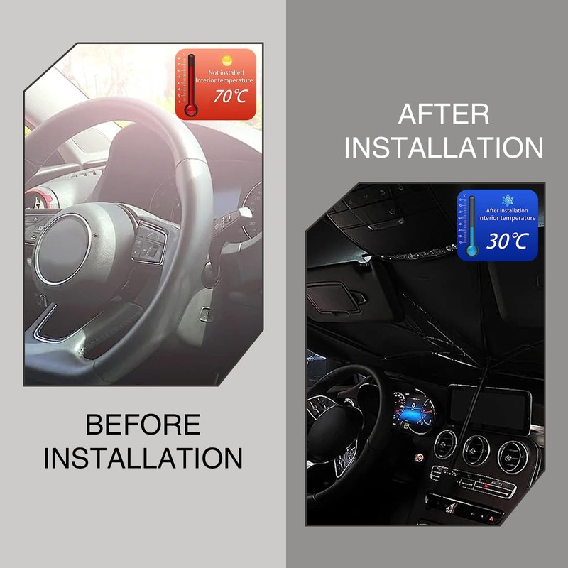 Sumjig 1 PC Car Front Windshield Sunshade, 31" x 55"