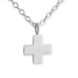 Belcho USA 925 Sterling Silver Tiny Greek Cross Pendant Necklace (18 Inches)