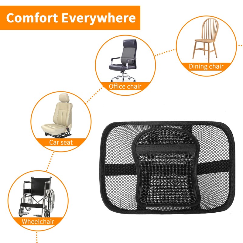 Samyoung Mesh Back Lumbar Support, Back Support Seat Cushion with