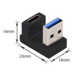 NFHK USB-C Type C Female Opposite U Shape Back Angled to USB 3.0 A Male Data Adapter for Laptop Desktop