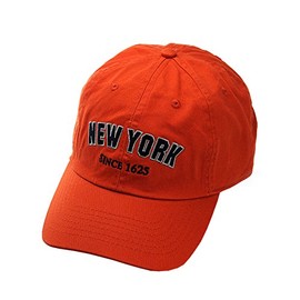 NYFASHION101 Unisex NYC New York City Embroidered Adjustable Low Profile Cap, NY11, Orange
