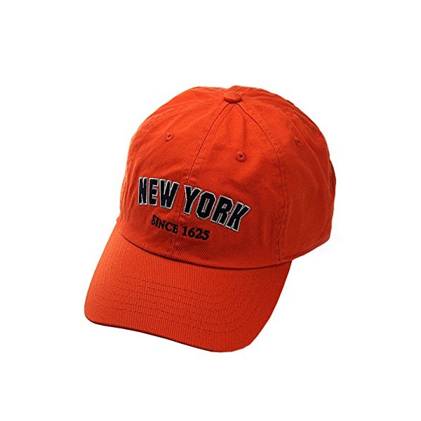 NYFASHION101 Unisex NYC New York City Embroidered Adjustable Low Profile Cap, NY11, Orange
