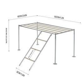 Chicken Roosting Bars with Ladder for Coop,Backyard Poultry Toys,Large Metal Perch for Chicken&Duck&Cat&Dog,Easy to Installation&Clean,Chick Playground Coop Accessories(41.3' L X 23.6' W X23.6' H)