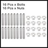 Hihaha 16pcs Stainless Steel Exhaust Manifold Bolt Stud Hardware for