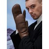 YISEVEN Men's Shearling Sheepskin Leather Gloves Mittens Lambskin Thick Fur