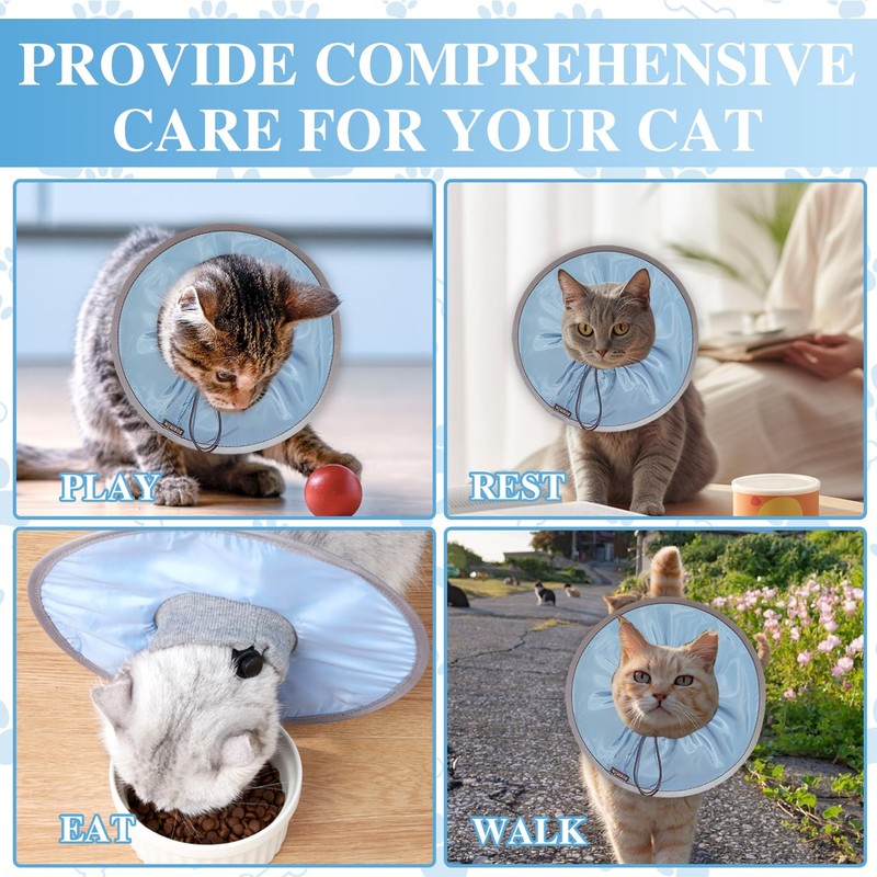 Soft Cat Cone Collar, Adjustable Protective Cat Recovery Collar to