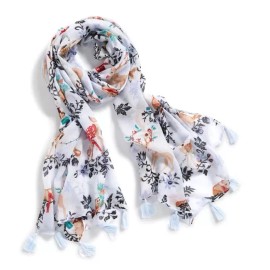 VERA BRADLEY SOFT FRINGE SCARF MERRY MISCHIEF SNOW DAY HOLIDAY DEER NEW NWT