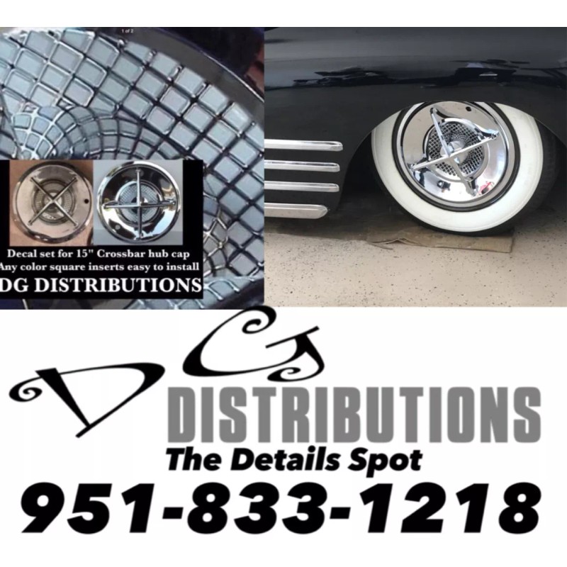 DG DISTRIBUTIONS 14" Cross Bar Hub Cap Decal Set