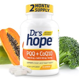 Hope Pqq Pyrroloquinoline Quinone Coq10 Ubiquinol 100 Apoya Factor Crecimiento Nervios Apoyo Mental Cardiovascular Omg Gluten Vegano Fabricado