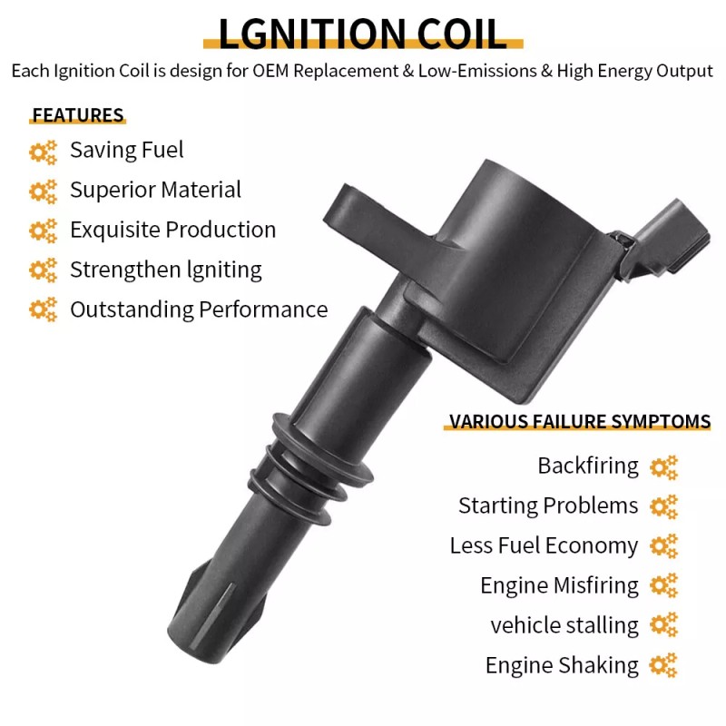 CNPAPC 8Pack Ignition Coils and PLATINUM Spark Plugs For Ford