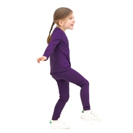 Lilax Girls Long Sleeve Shirts and Leggings Set, Big & Toddler Girls' Pant Sets (Purple, 5T)