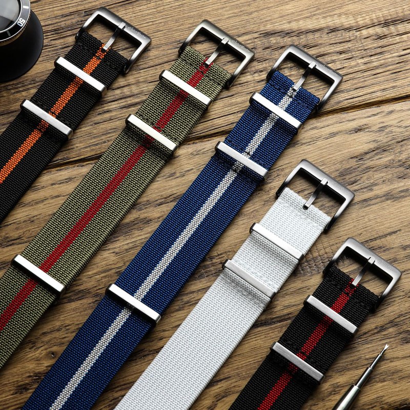 WatchGecko Ridge Military Nylon Watch Strap. Nylon Mens Replacement Watch
