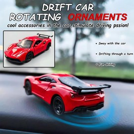 YimiBloss Drift & Turn Mini Car Model Dashboard Ornament – Dynamic Interactive Car Decor for Enthusiasts Vehicle Interior Dashboard Drifting Decorations Accessories Gifts (Red)