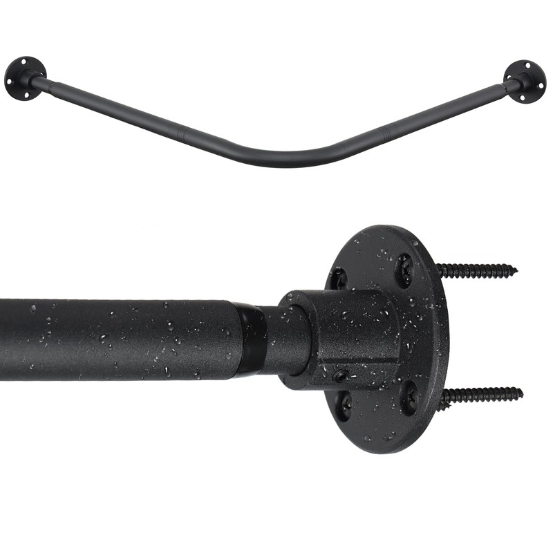 Corner Shower Curtain Rod, 30"-44.3" x 30"-44.3" Adjustable L Shaped