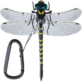 CustomyLife Dragonfly Hat Clip, Dragon Fly Clips for Bugs Fake Realistic Artificial Dragonflies Fly Repelling Supplies for Indoor Outdoor Yard Garden Stakes Decor Craft Black