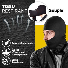 nedit Balaclava Motorcycle - Balaclava Ski Mask Men & Women (Black) High Quality - Balaclava Ski with UV Protection - Universal Size, Black, One Size, black