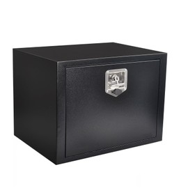 PRUNkuar 24 Inch Underbody Truck Tool Box Heavy Duty Steel Plated Storage Box with T-Handle Lock Waterproof Smooth Surface 24"x 18"x 18" for Pickup, Truck Bed, RV, Trailer Black