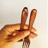 Set of 2 Forks Wooden Lightweight 7.4" Lacquered Dinner Forks