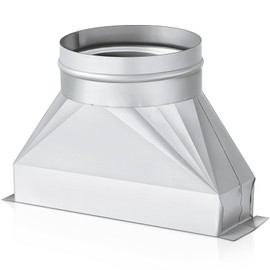 Tandefio 3-1/4" x 10" x 6'', 6" Diameter Galvanized Transition Galvanized Round Transition Rectangular to Round Duct for Connecting Duct Fittings