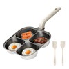 JUSTUP 4-Cup Egg Pan Nonstick，Healthy Titanium Ceramic Breakfast Frying Pan，Compatible