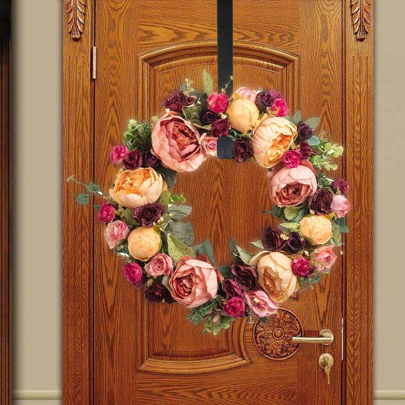 15" Wreath Hanger for Front Door - Large Wreath Metal