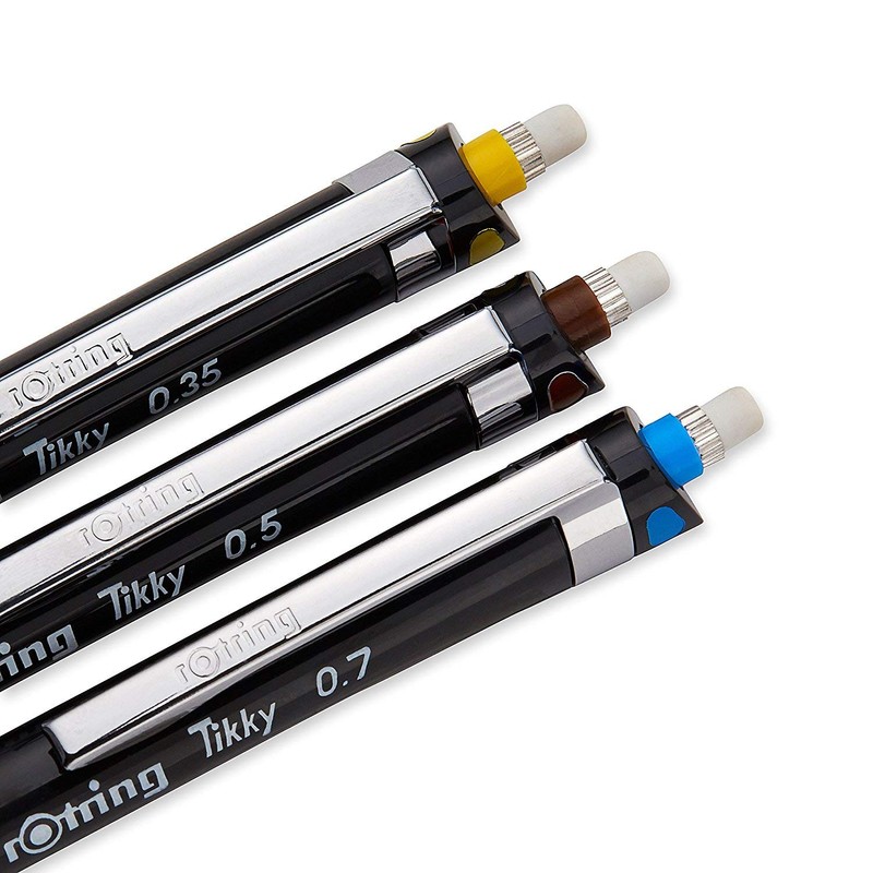rOtring Tikky Mechanical Pencil (Black Barrel, Set of 4) HB