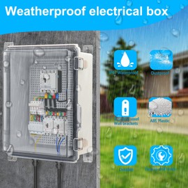 YETLEBOX Waterproof Electrical Box, IP67 Junction Box Stainless Steel Latch Hinged Clear Cover Project Enclosure with Wall Bracket 5.9"x5.9"x3.5"