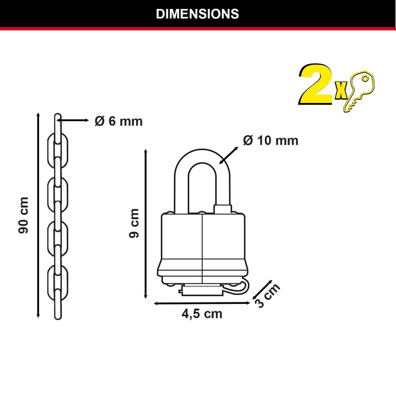 Master Lock Chain Lock 40 mm Weather Tough Padlock 6